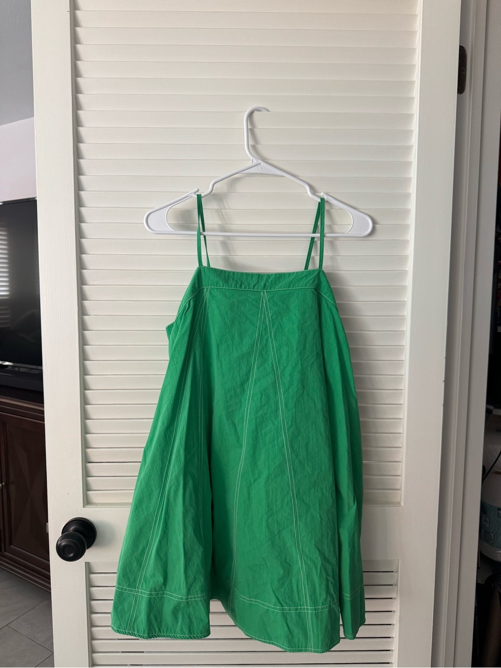 Green Spaghetti-Strap Mini Dress